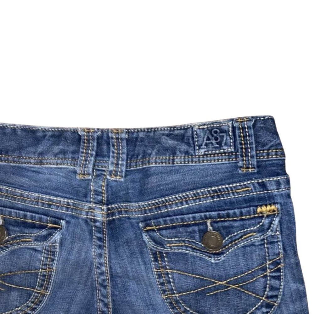 Aeropostale Hailey Skinny Flare Jeans 13/14 Blue Distressed Boho Y2K Stretch - Picture 4 of 10
